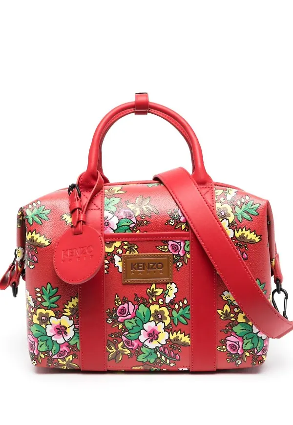 Kenzo Pop Bouquet totebag med logotypplakett - Röd