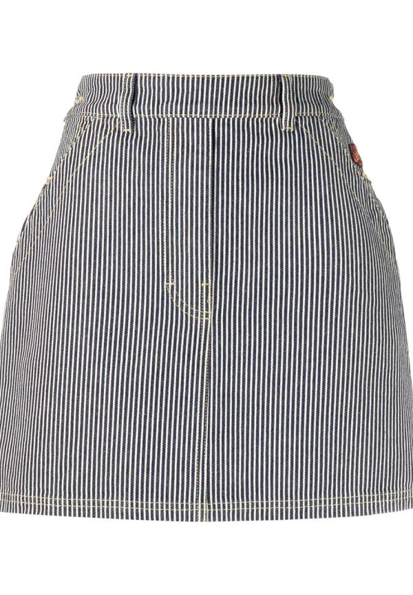 Kenzo randig A-linjeformad jeanskjol - Blå