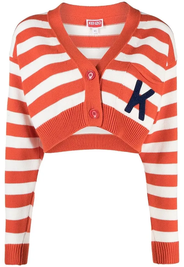 Kenzo randig kort kofta - Orange