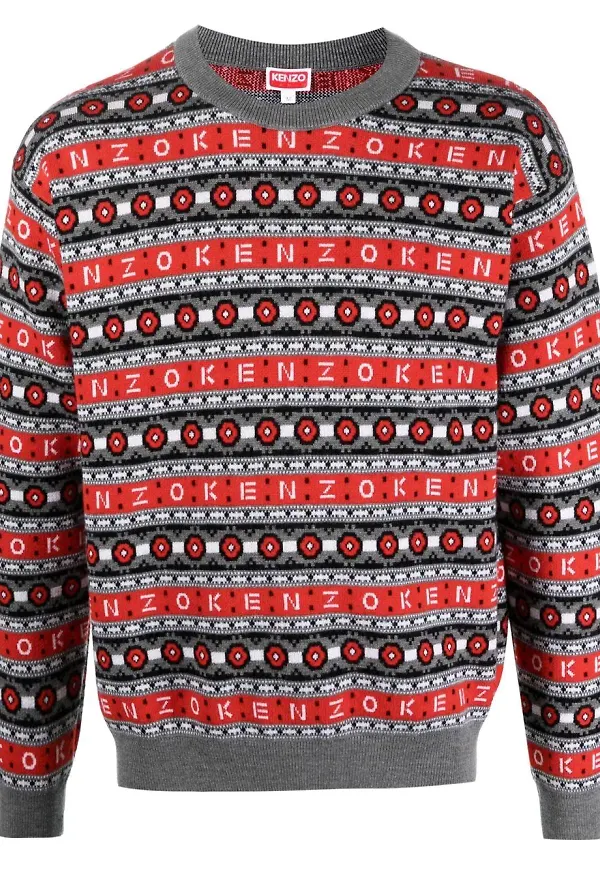 Kenzo randig tröja i jacquard - Grå
