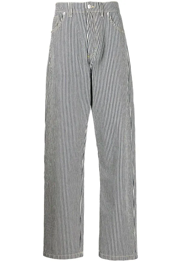 Kenzo randiga straight-jeans - Svart