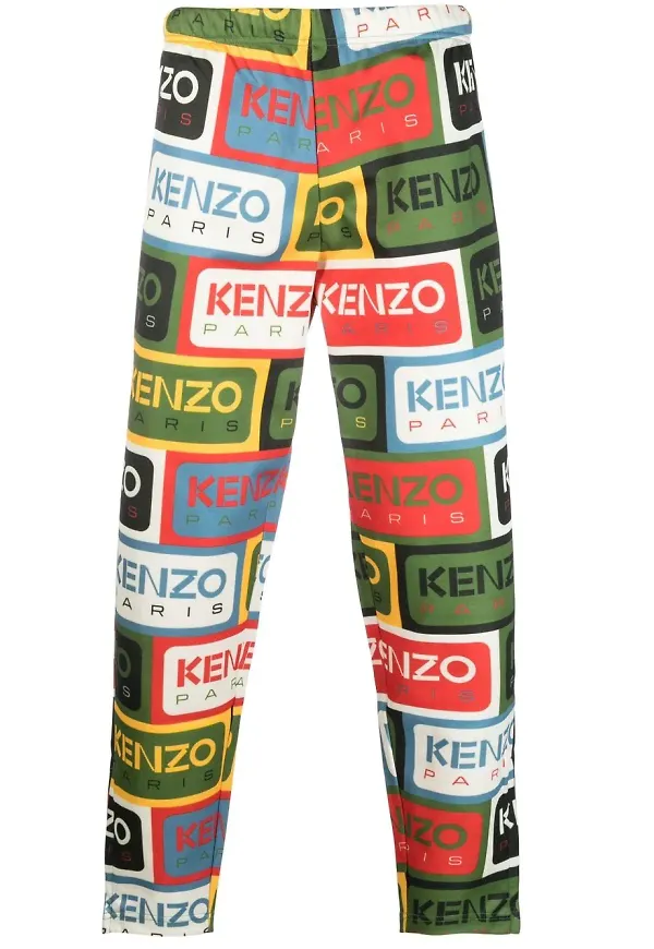 Kenzo rutiga byxor med elastiskt midjeband - Grön