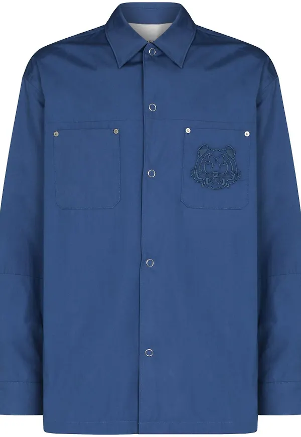 Kenzo skjorta med tigermotiv - Blå