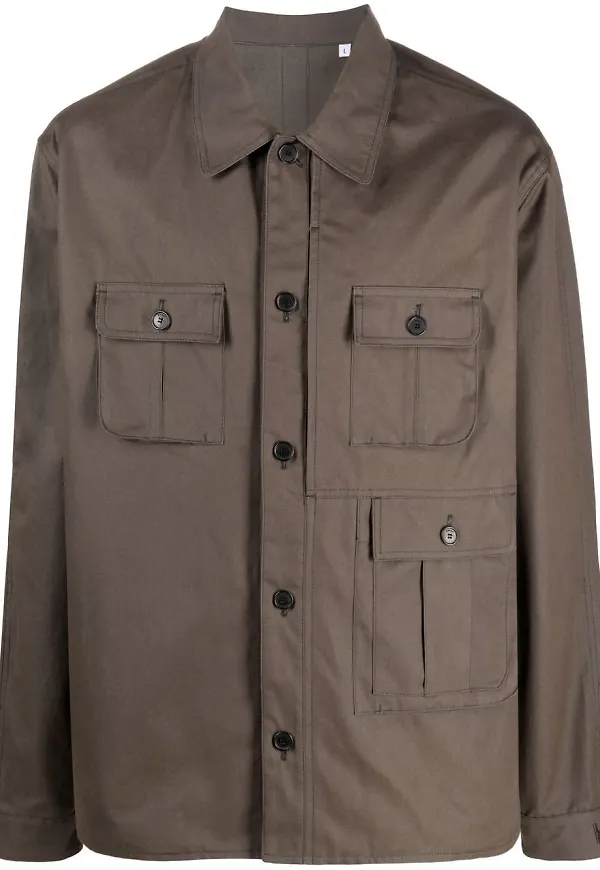 Kenzo skjortjacka med cargo-ficka - Brun