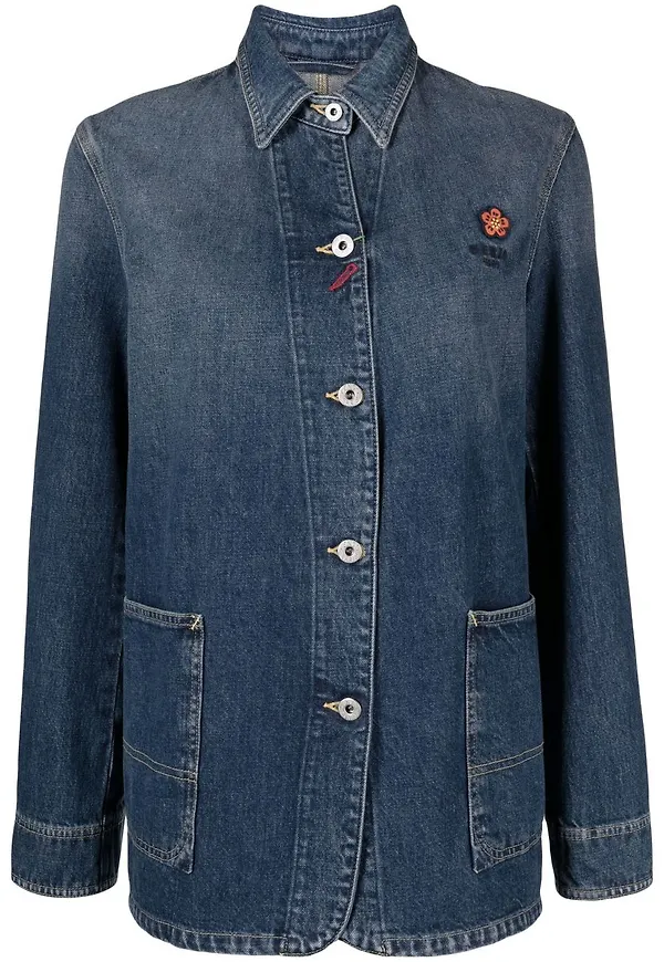 Kenzo skjortjacka med ficka - Blå