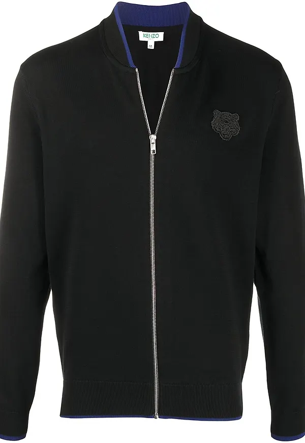 Kenzo stickad bomberjacka - Svart