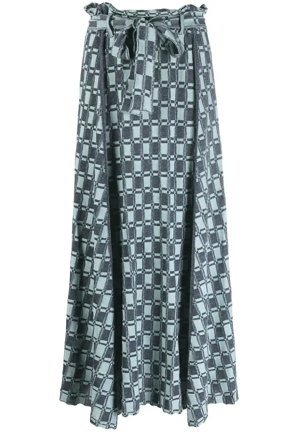 Kenzo stickad kjol med monogram - Blå