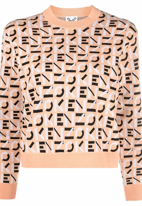 Kenzo stickad tröja med logotyp - Orange