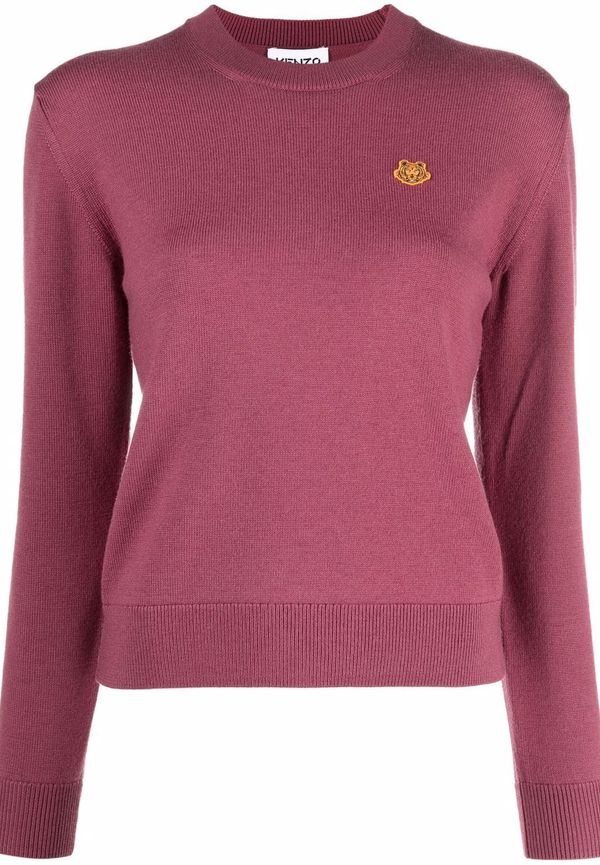 Kenzo stickad tröja med tigermärke - Rosa
