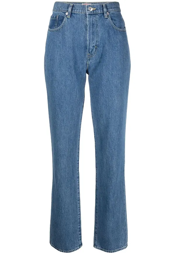 Kenzo straight-jeans med hög midja - Blå