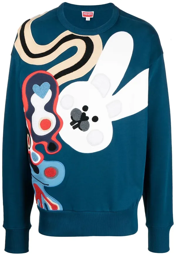 Kenzo sweatshirt med applikation - Blå