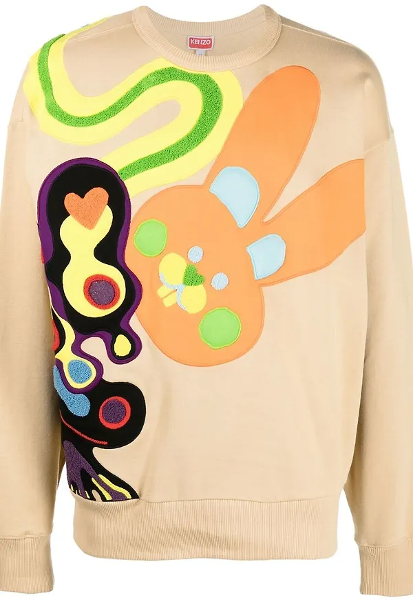 Kenzo sweatshirt med applikation - Neutral