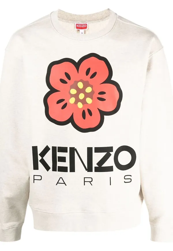 Kenzo sweatshirt med blommigt motiv - Neutral