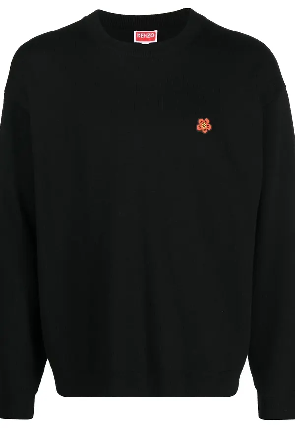 Kenzo sweatshirt med blommigt märke - Svart