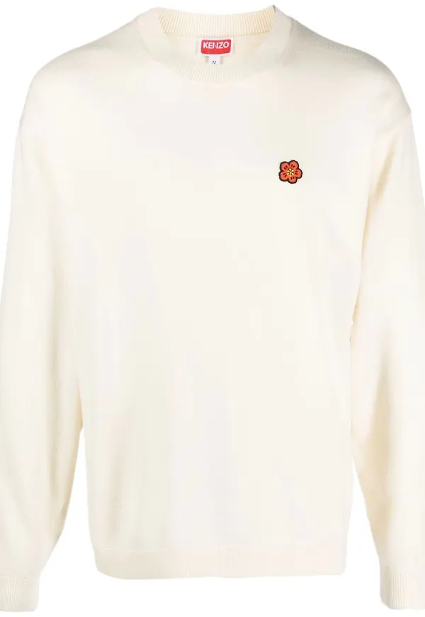 Kenzo sweatshirt med blommigt märke - Vit