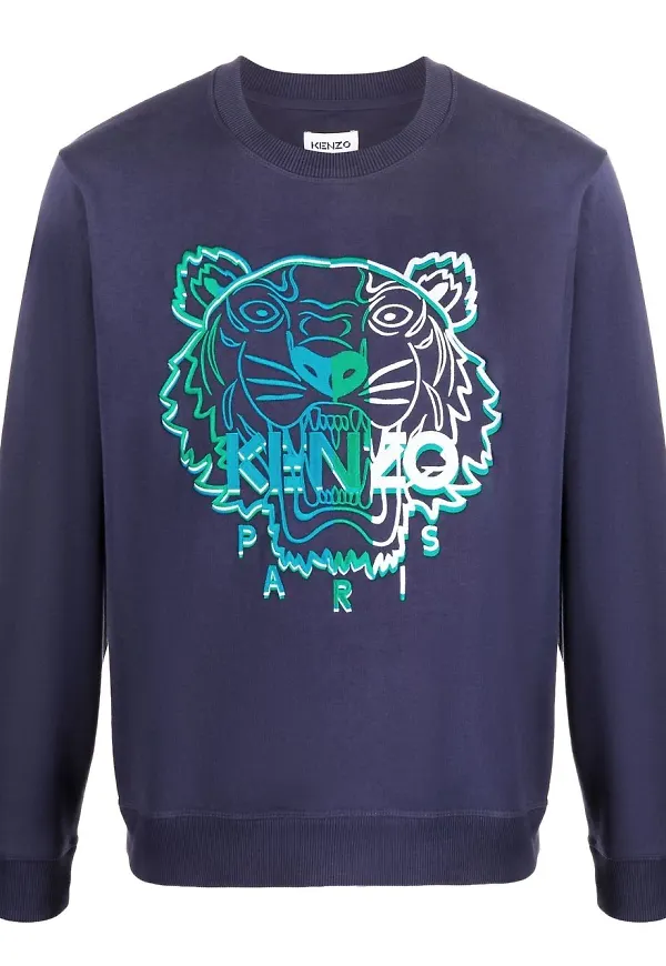 Kenzo sweatshirt med brodyr - Blå