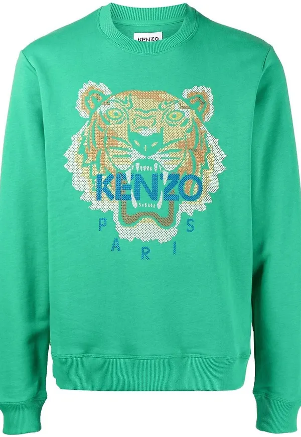 Kenzo sweatshirt med rundad hals - Grön