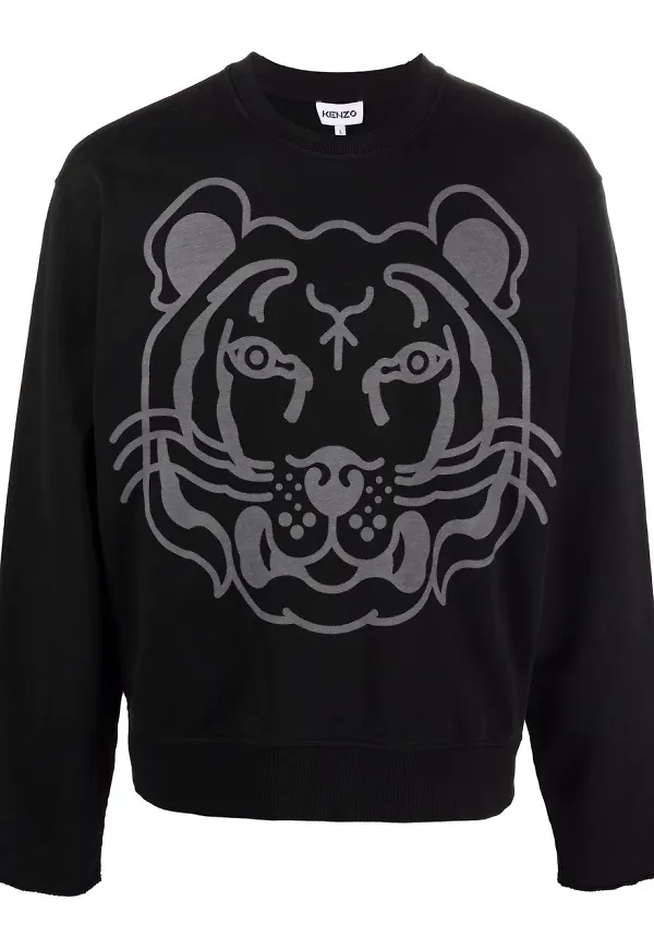 Kenzo sweatshirt med tigertryck - Svart