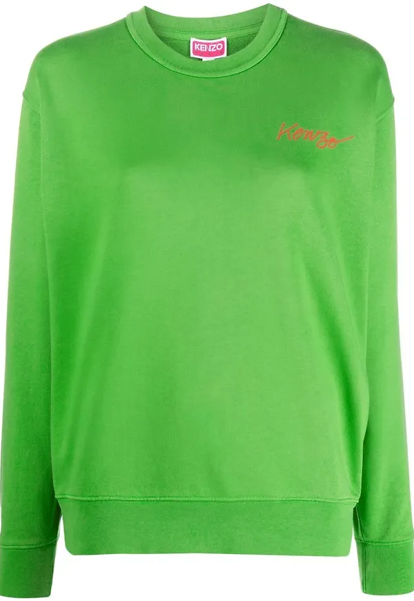 Kenzo sweatshirt med vallmotryck - Grön