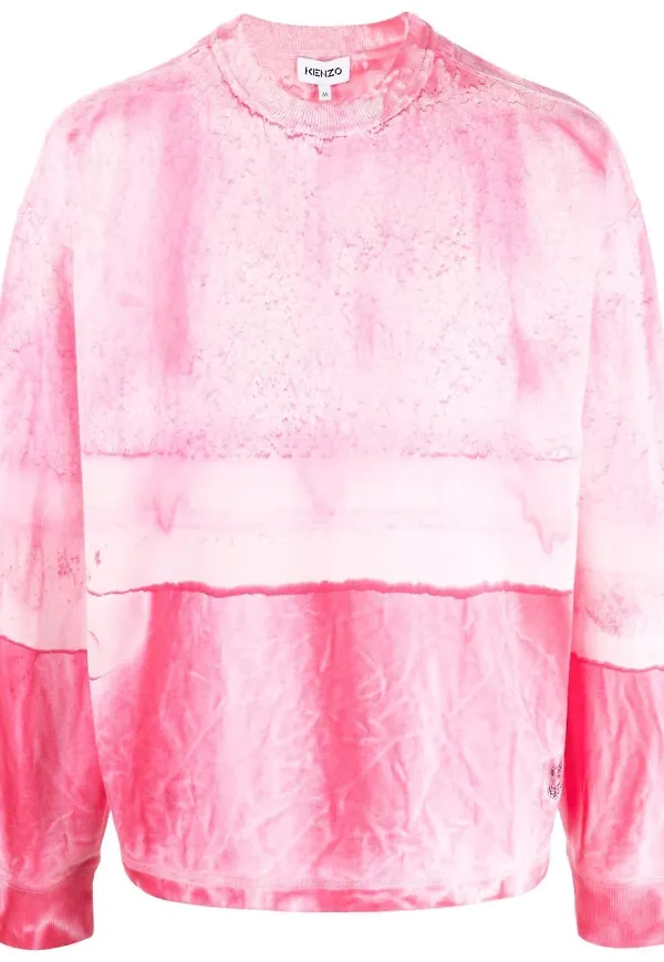 Kenzo sweatshirt med vattenfärgseffekt - Rosa