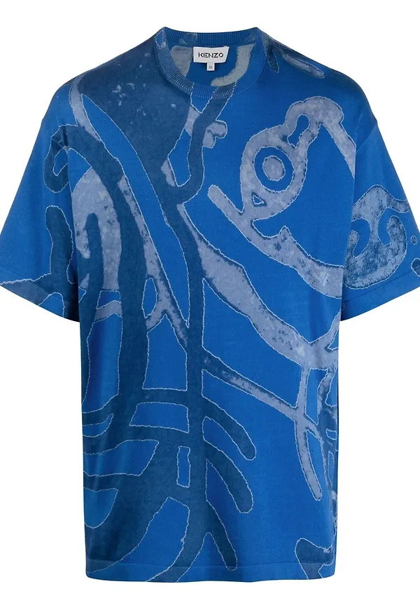 Kenzo t-shirt med abstrakt tryck - Blå