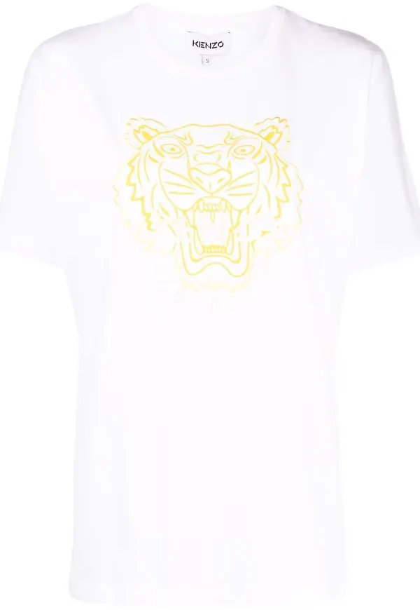 Kenzo t-shirt med broderad tiger - Vit