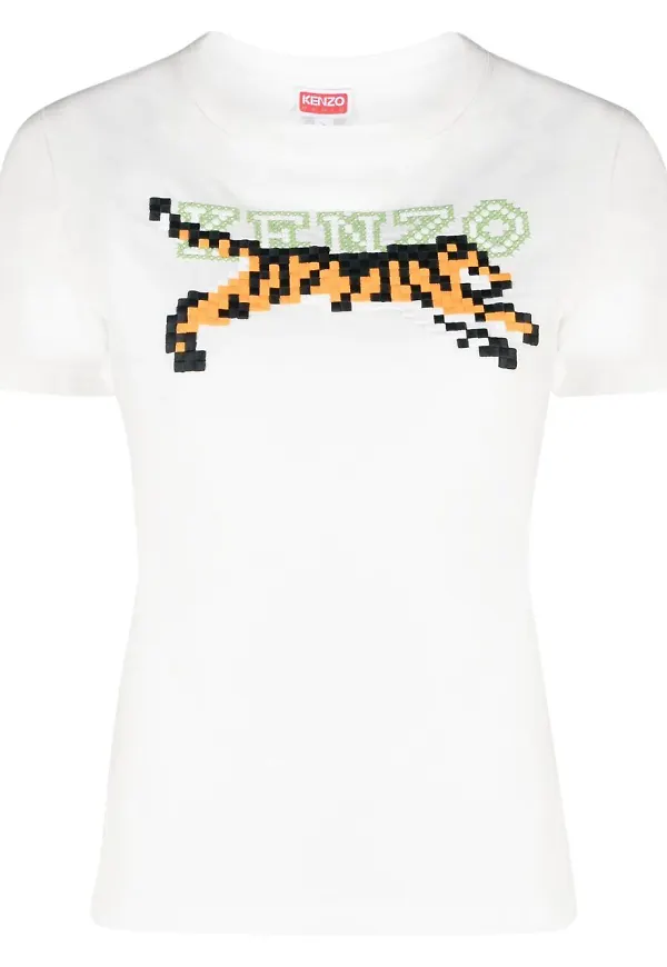 Kenzo t-shirt med brodyr - Vit