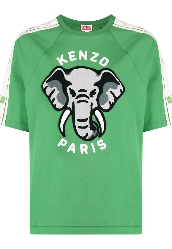 Kenzo t-shirt med elefantmotiv - Grön
