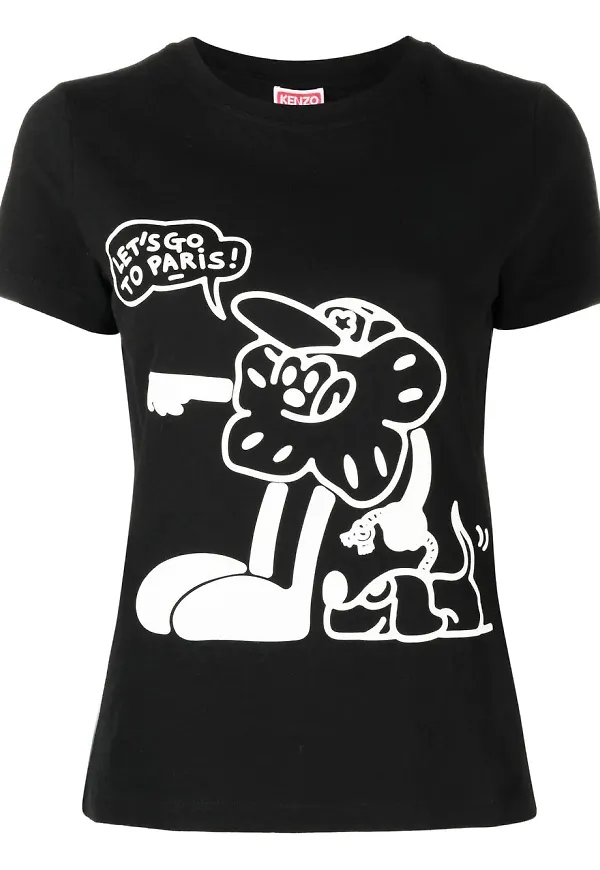 Kenzo t-shirt med grafiskt tryck - Svart