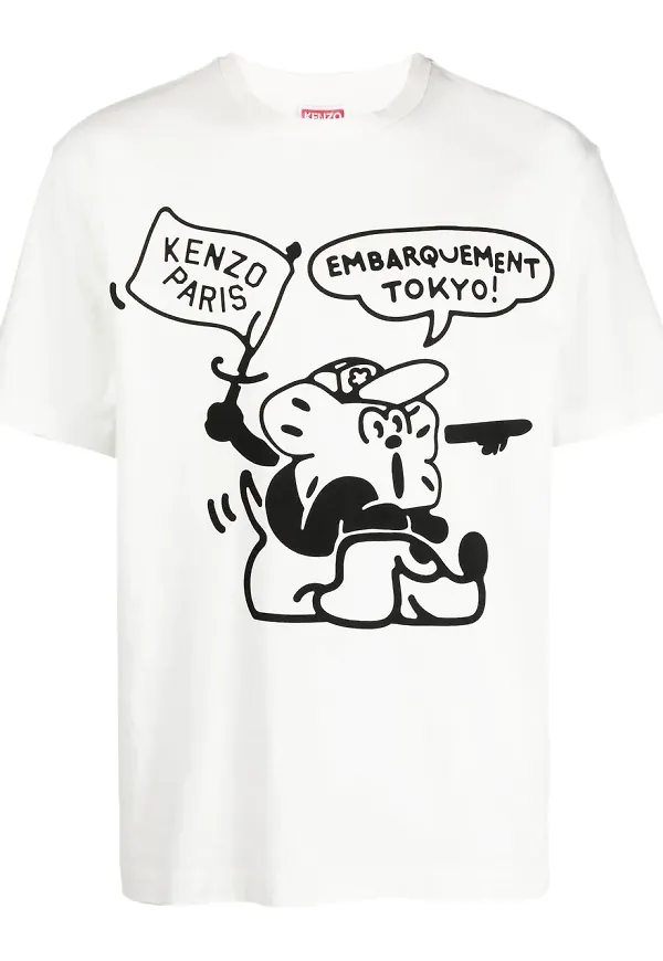 Kenzo t-shirt med grafiskt tryck - Vit