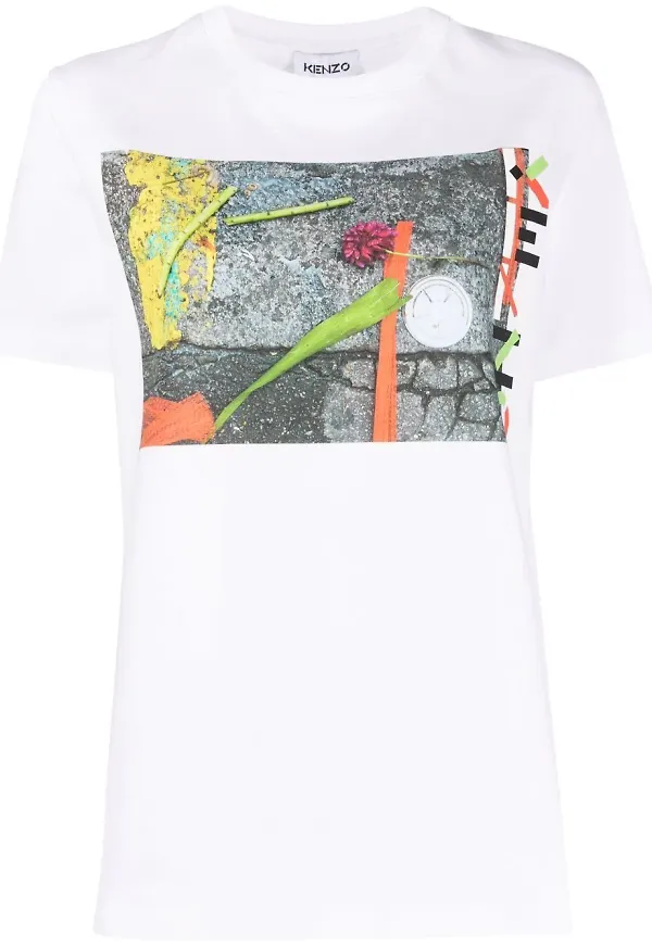 Kenzo t-shirt med grafiskt tryck - Vit