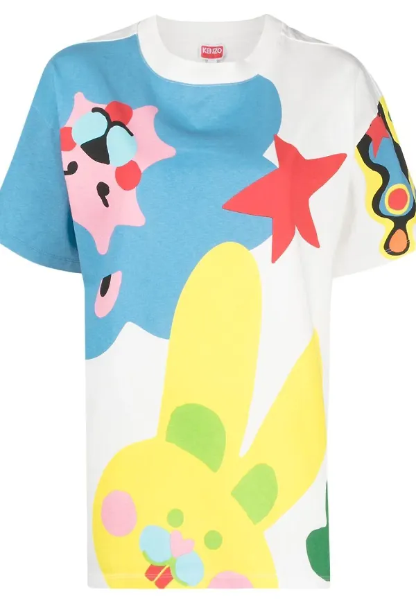 Kenzo t-shirt med grafiskt tryck - Vit