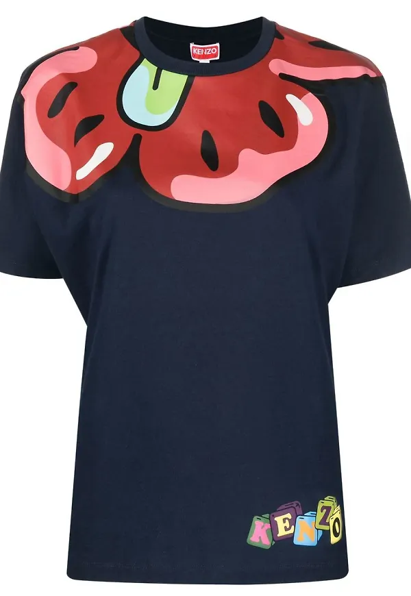 Kenzo t-shirt med logotyp - 77 BLUE