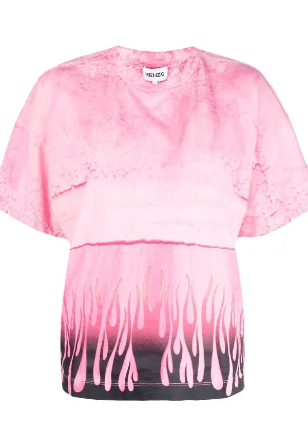 Kenzo t-shirt med tryck - Rosa