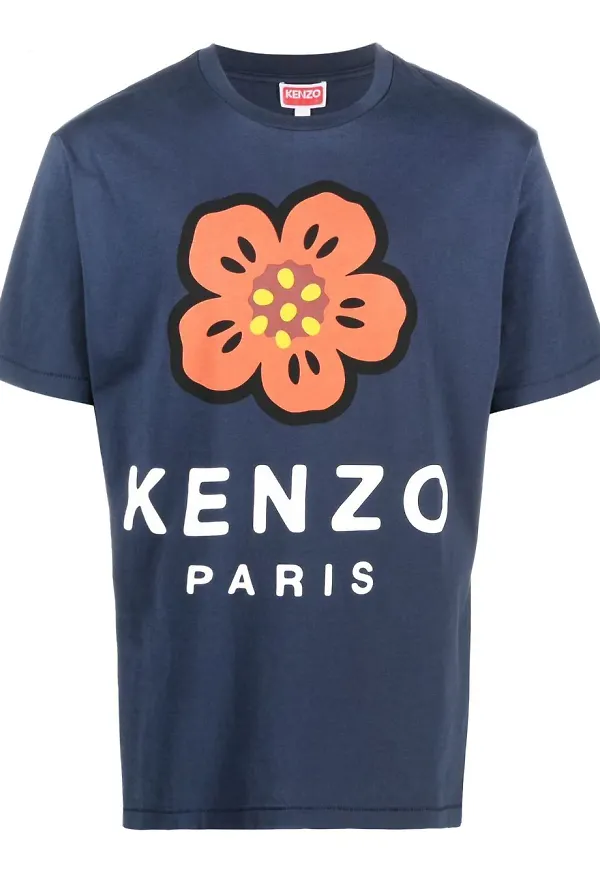 Kenzo t-shirt med vallmotryck - Blå