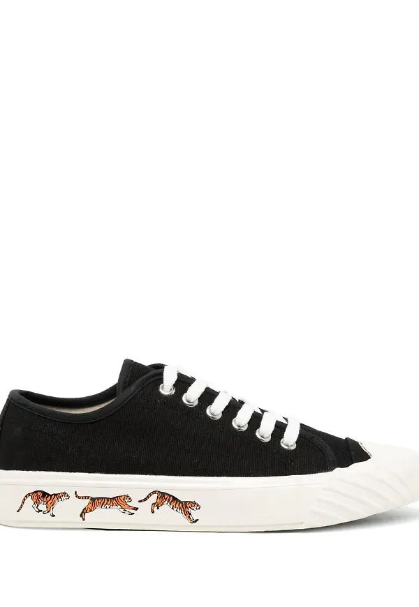 Kenzo tiger-print low-top sneakers - Svart