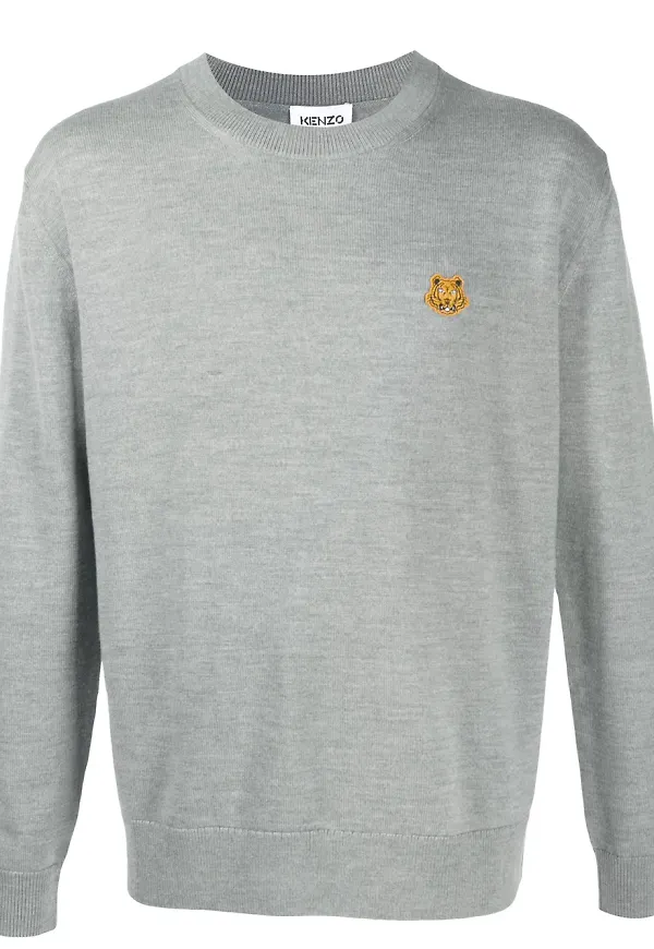 Kenzo Tiger broderad tröja - Grå