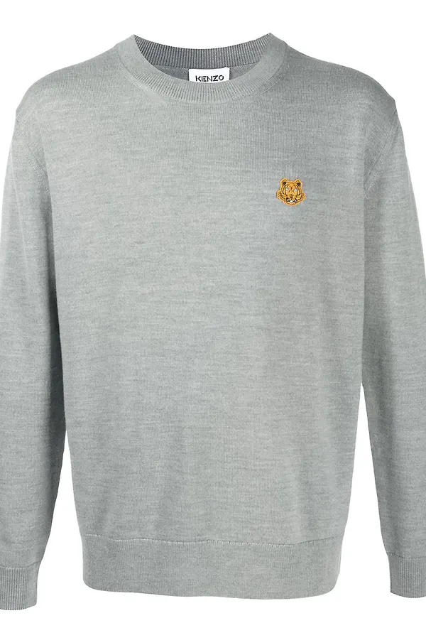Kenzo Tiger broderad tröja - Grå