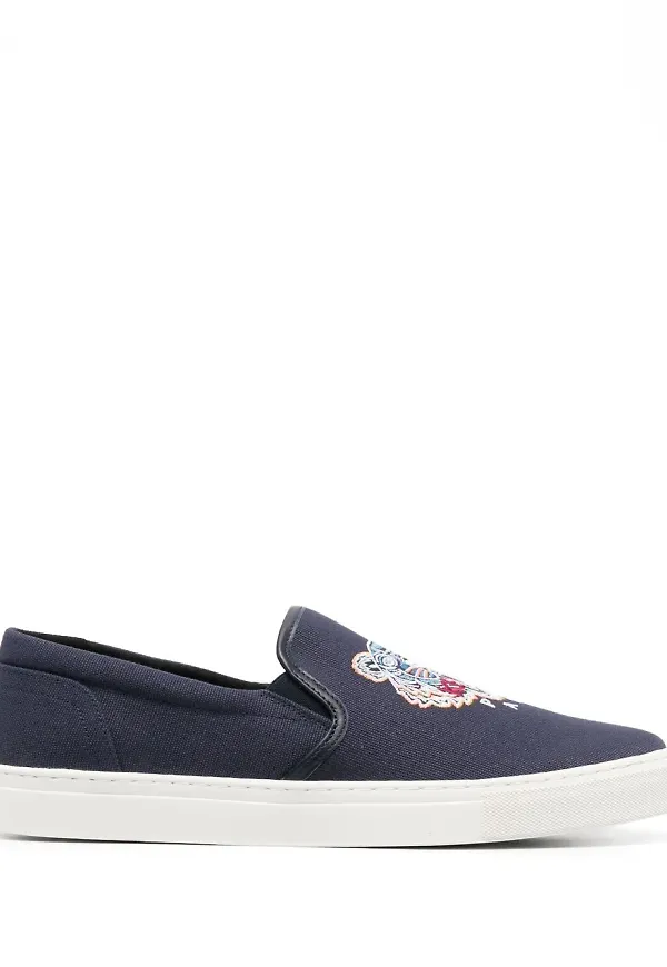 Kenzo Tiger broderade låga sneakers - Blå
