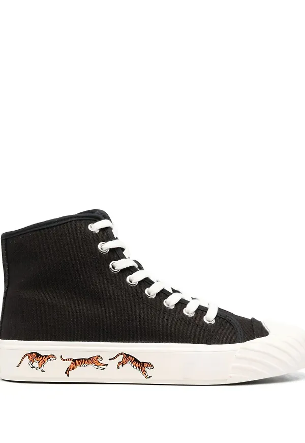Kenzo Tiger sneakers med snörning - Svart