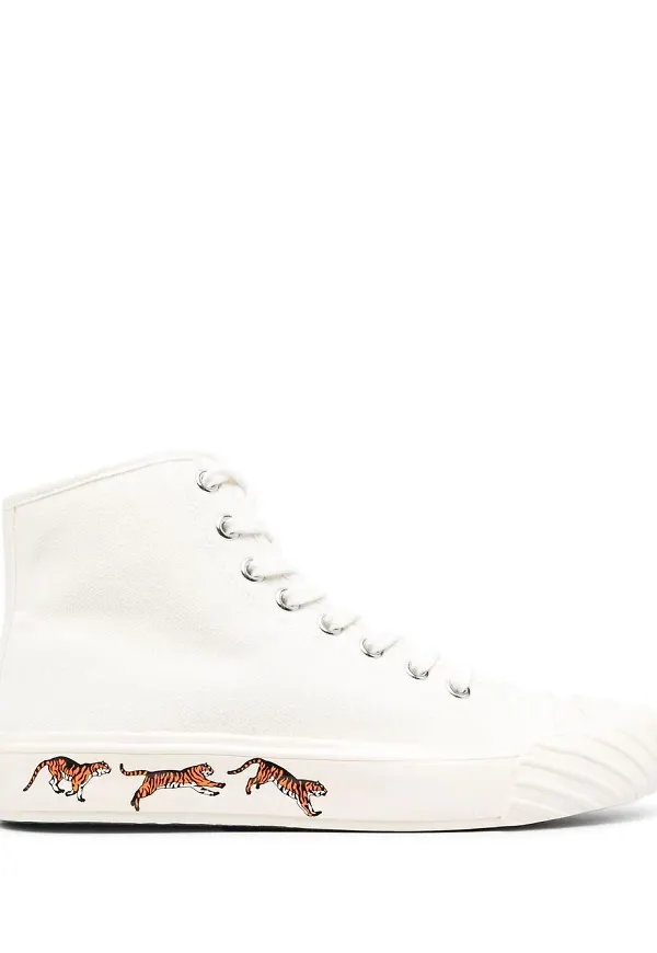 Kenzo Tiger sneakers med snörning - Vit
