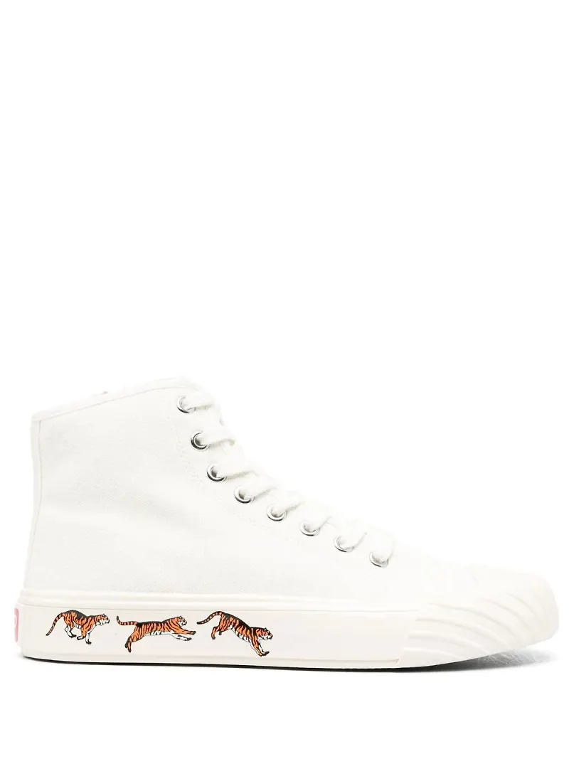 Kenzo Tiger sneakers med snörning - Vit