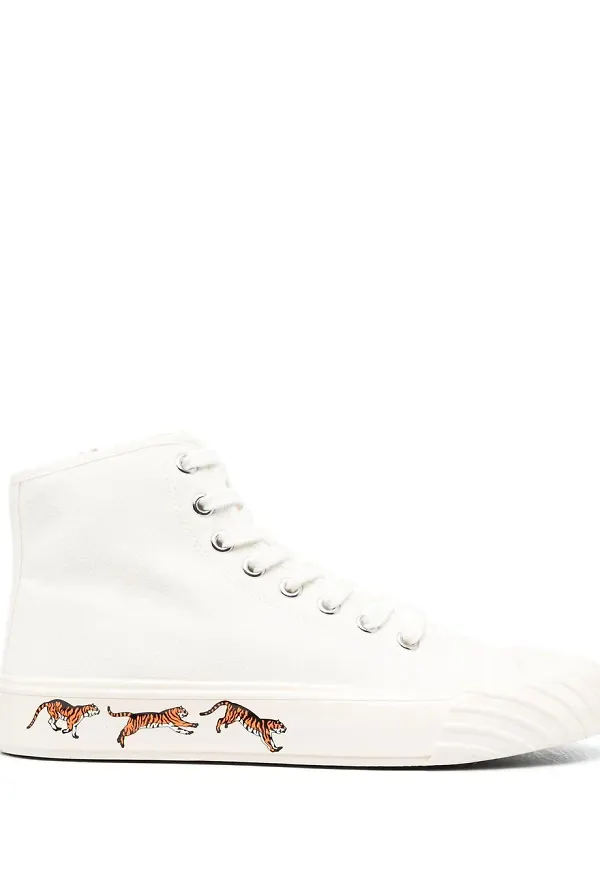 Kenzo Tiger sneakers med snörning - Vit