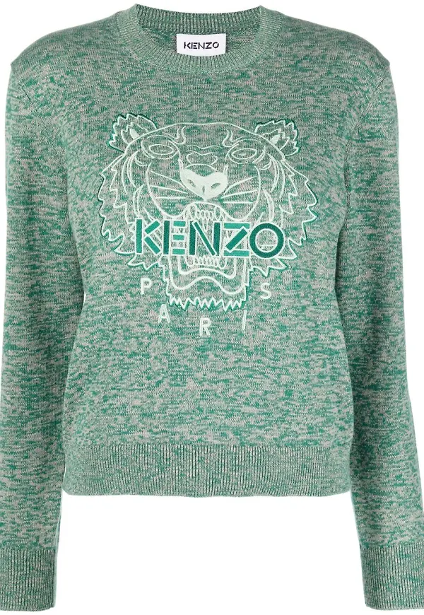 Kenzo Tiger stickad tröja - Grön