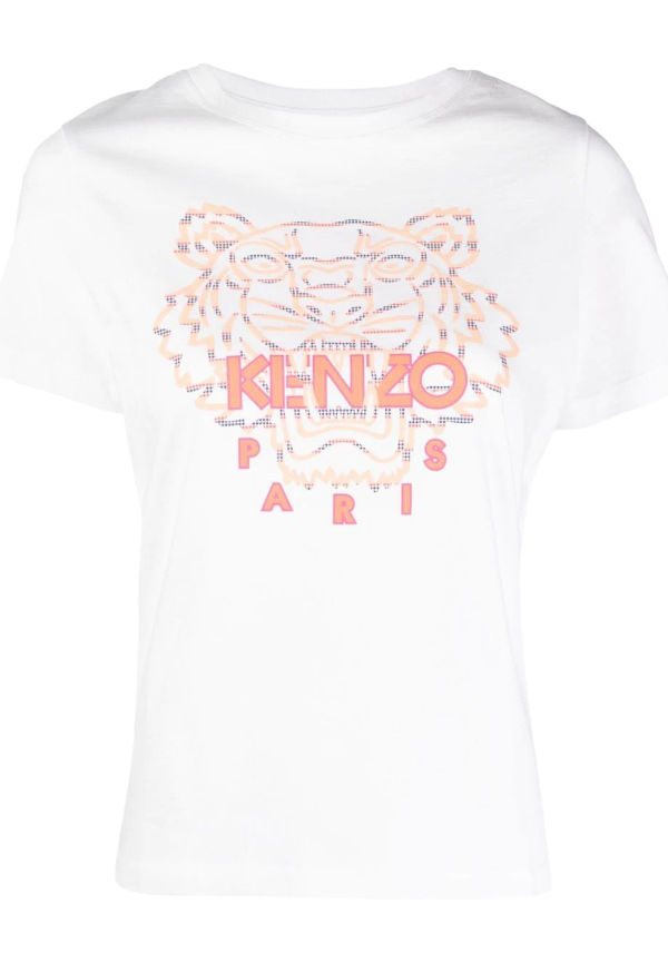 Kenzo Tiger t-shirt med rundad hals - Vit