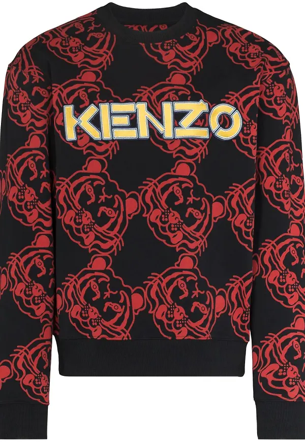 Kenzo tigermönstrad tröja - Svart