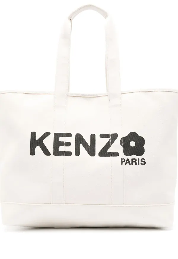 Kenzo totebag med dragkedja - Vit