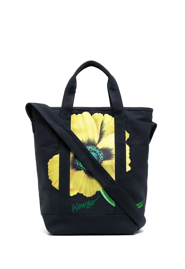 Kenzo totebag med vallmotryck - Blå