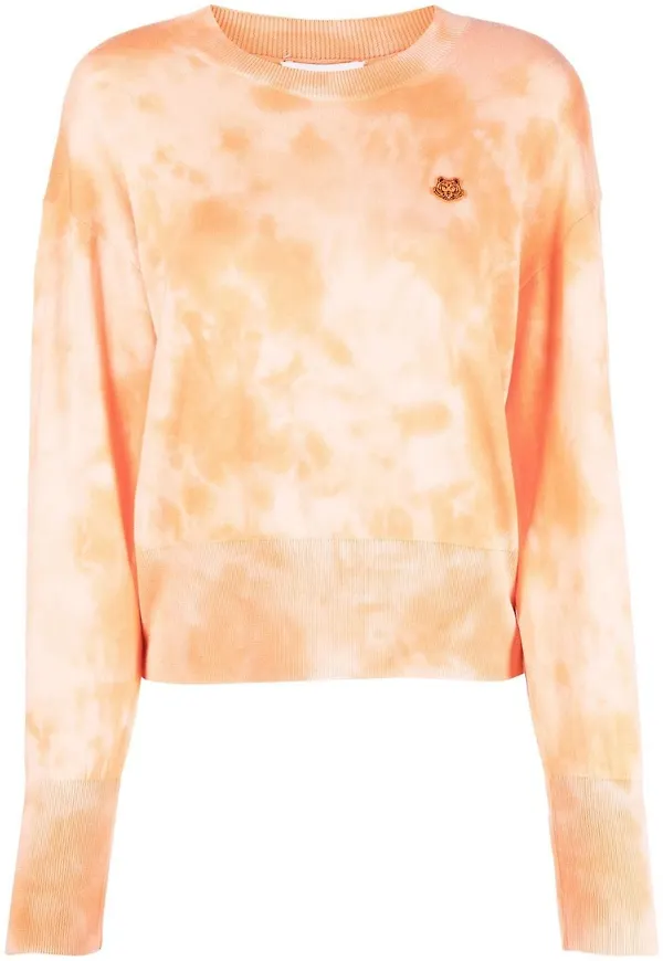 Kenzo tröja med batikmönstrat tryck och logotypmärke - Orange
