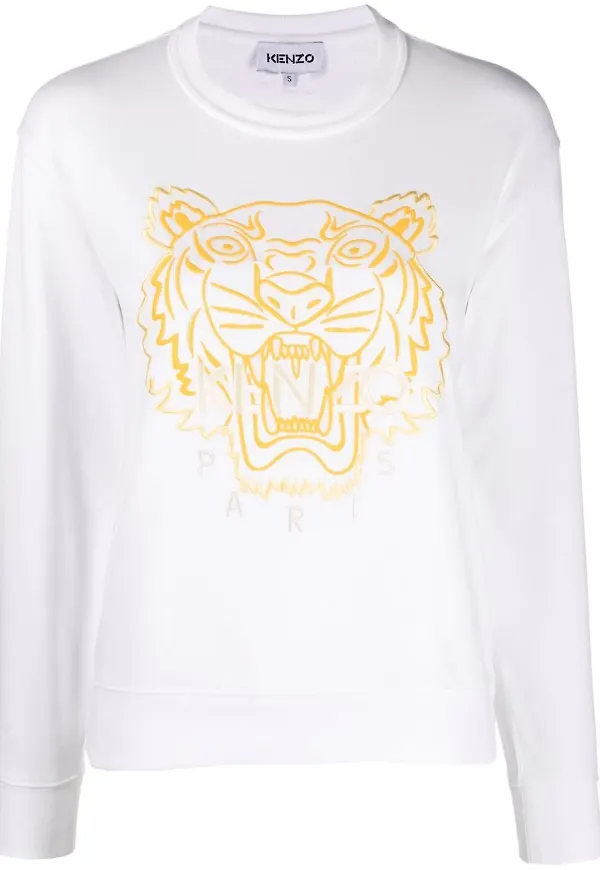 Kenzo tröja med broderad tiger - Vit